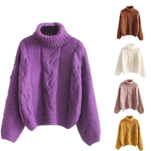 Autumn Winter Women Fashion Sweater Basic Female Pullover Batwing Sleeve Solid Color Femme Casual Knitted Streetwear